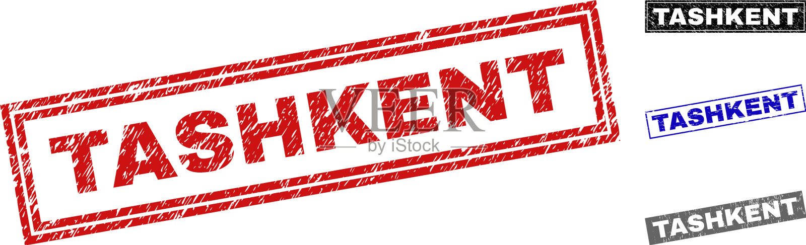 Grunge塔什干刻花矩形邮票设计元素图片