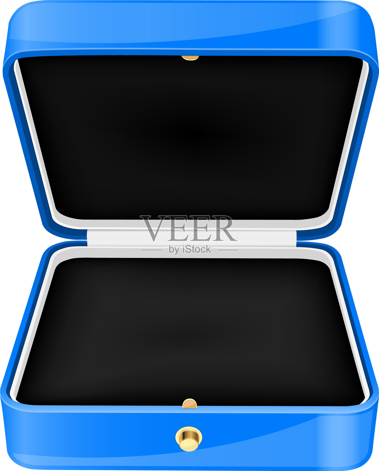 蓝色首饰盒打开空盒子设计元素图片