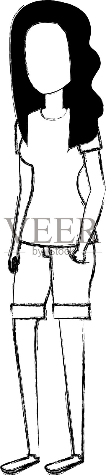 美女头像设计元素图片