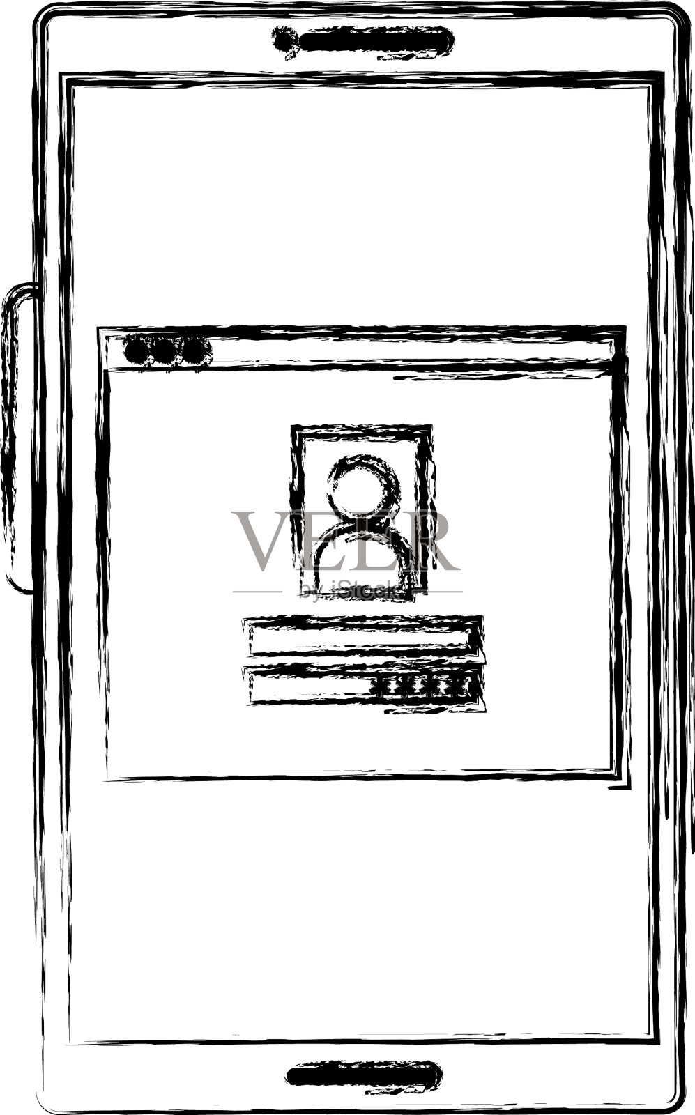 带有登录菜单的智能手机设计元素图片