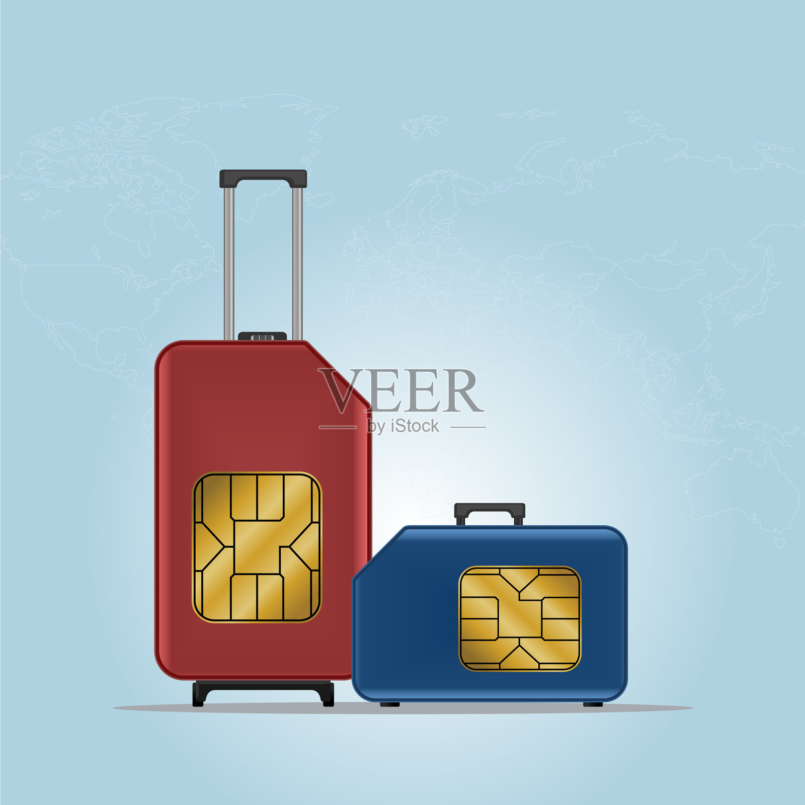 旅行模拟漫游行李插画图片素材
