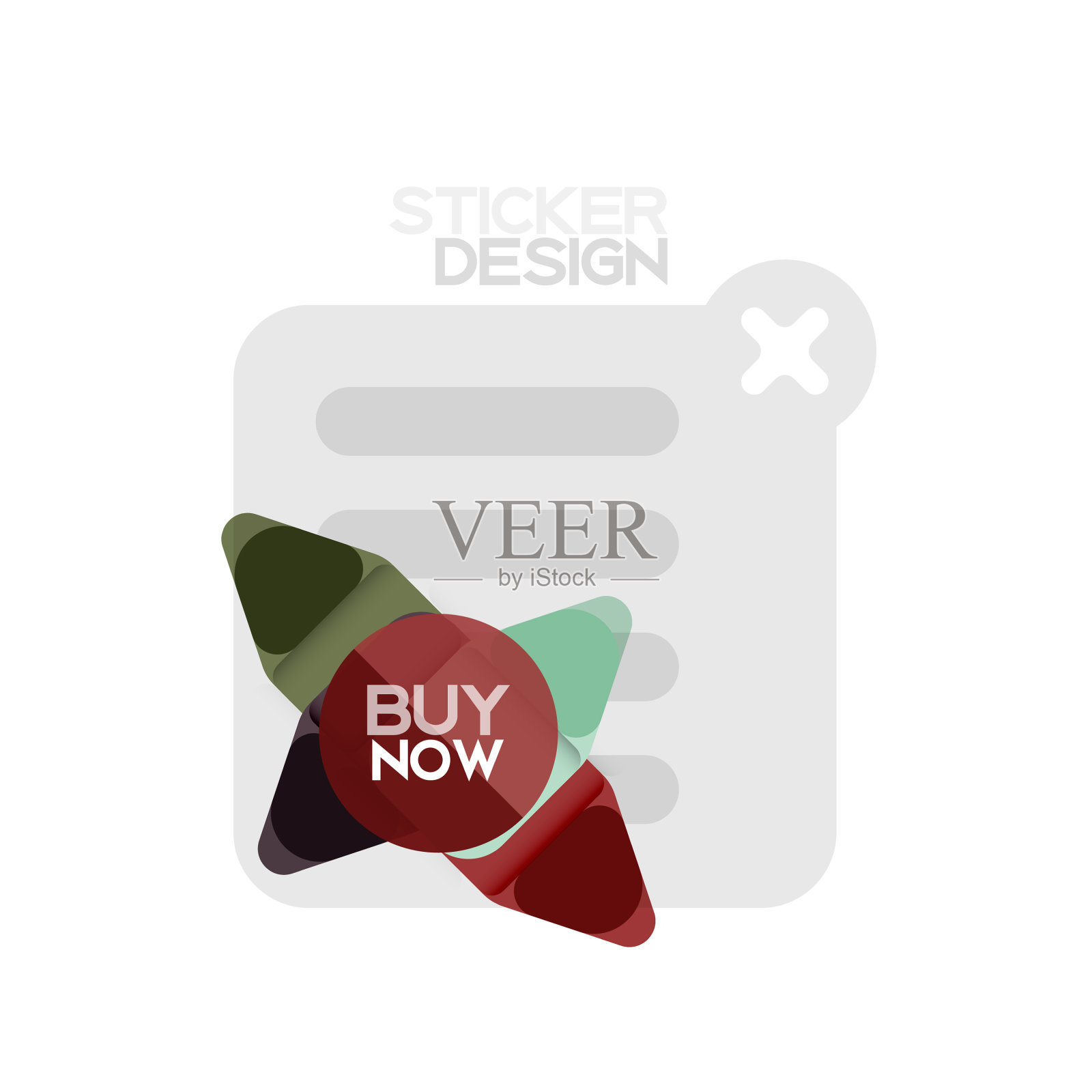 平面设计三角形箭头形状的几何贴纸设计元素图片