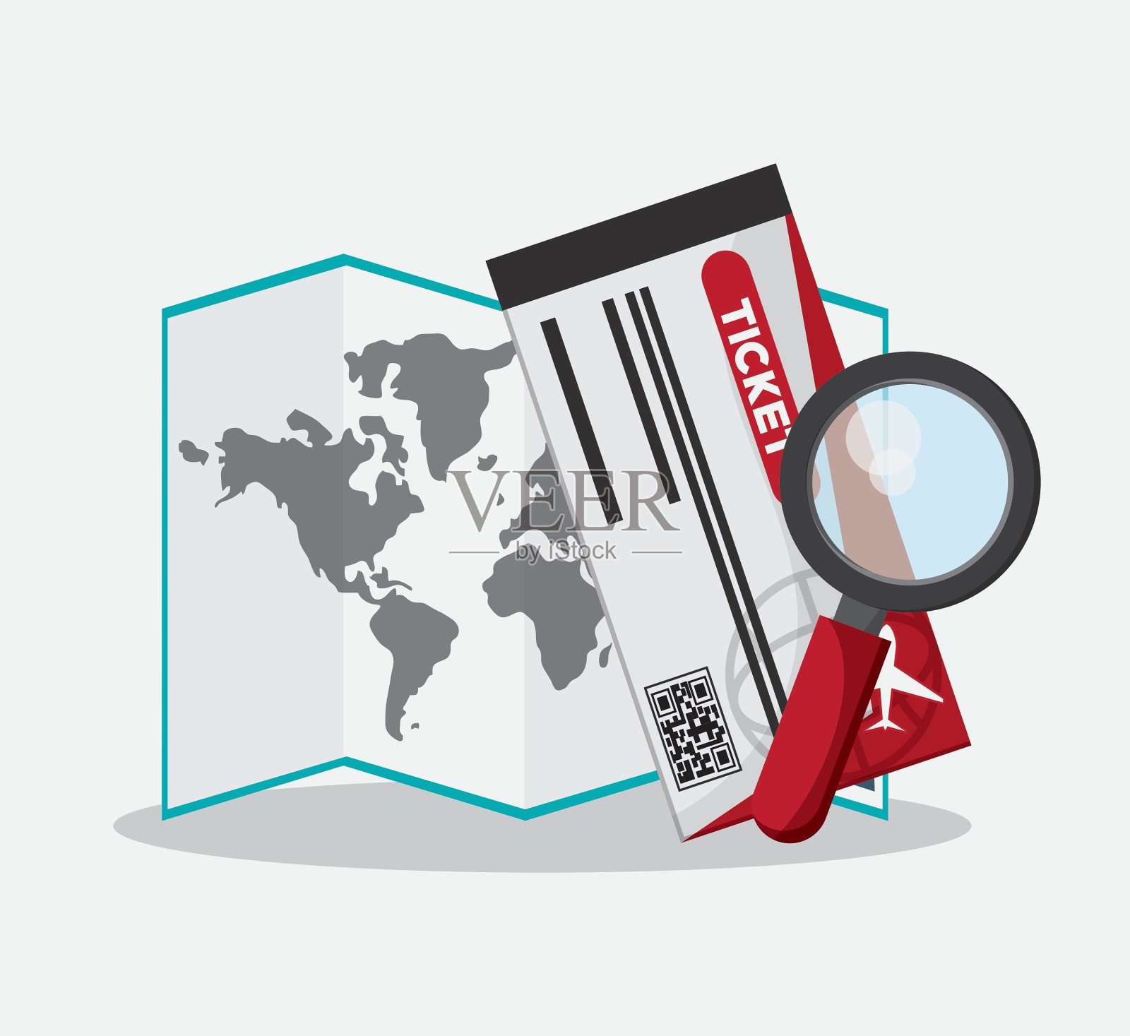 旅行的行李和旅游的概念插画图片素材