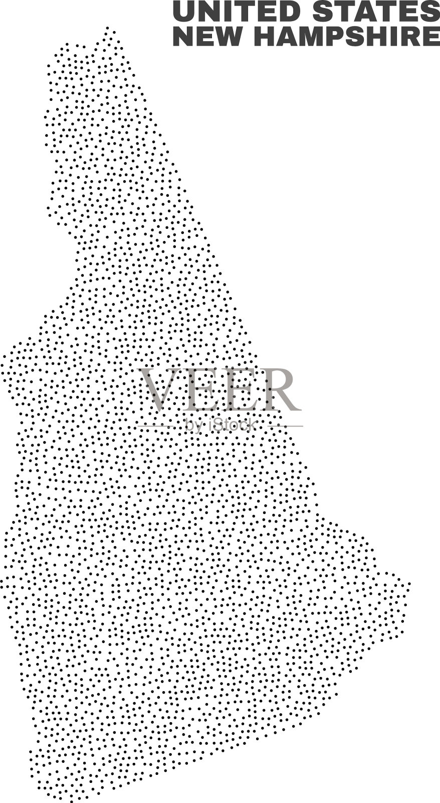 新罕布什尔州地图的点插画图片素材