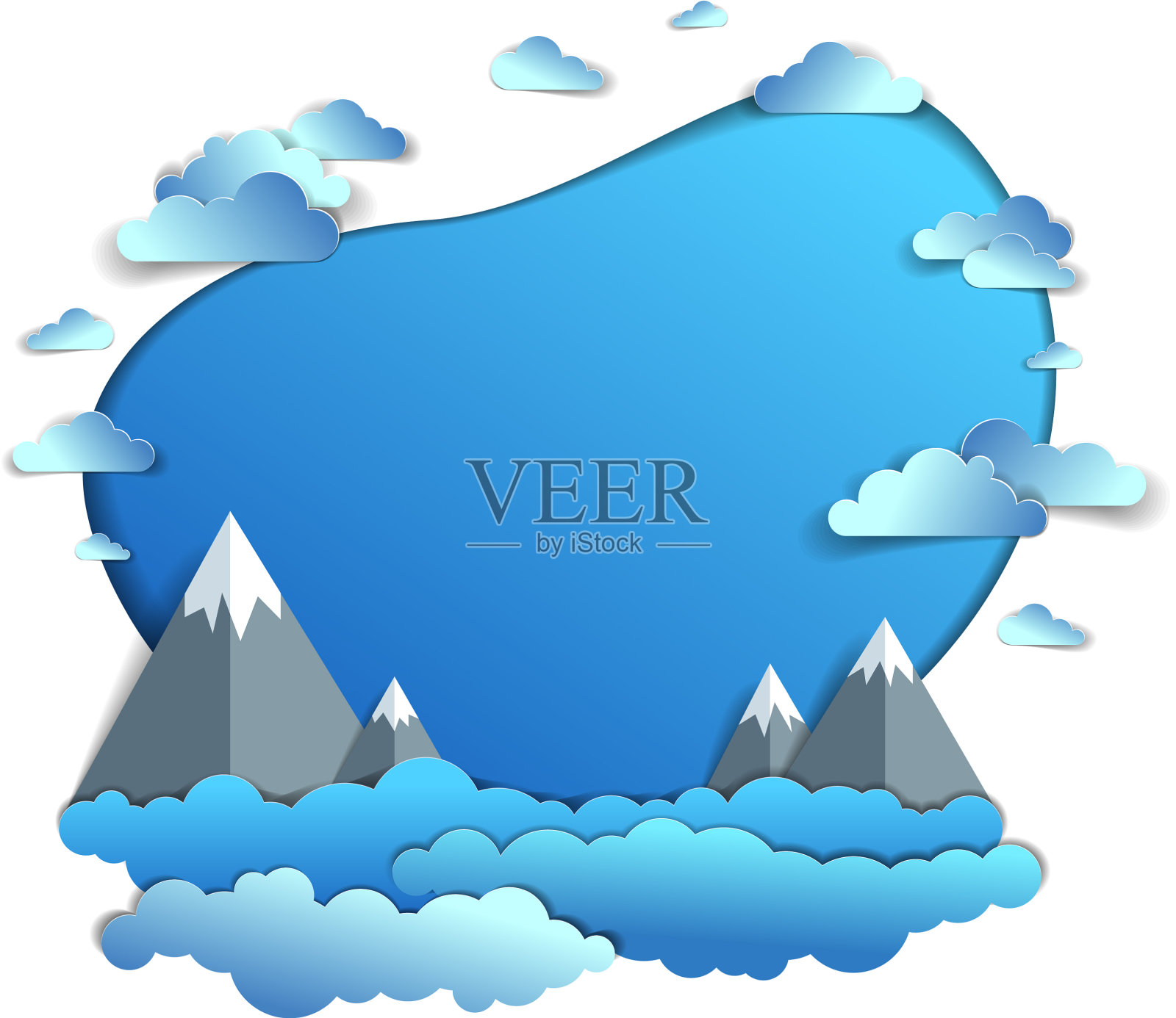 高山山峰连绵，风景秀丽设计元素图片