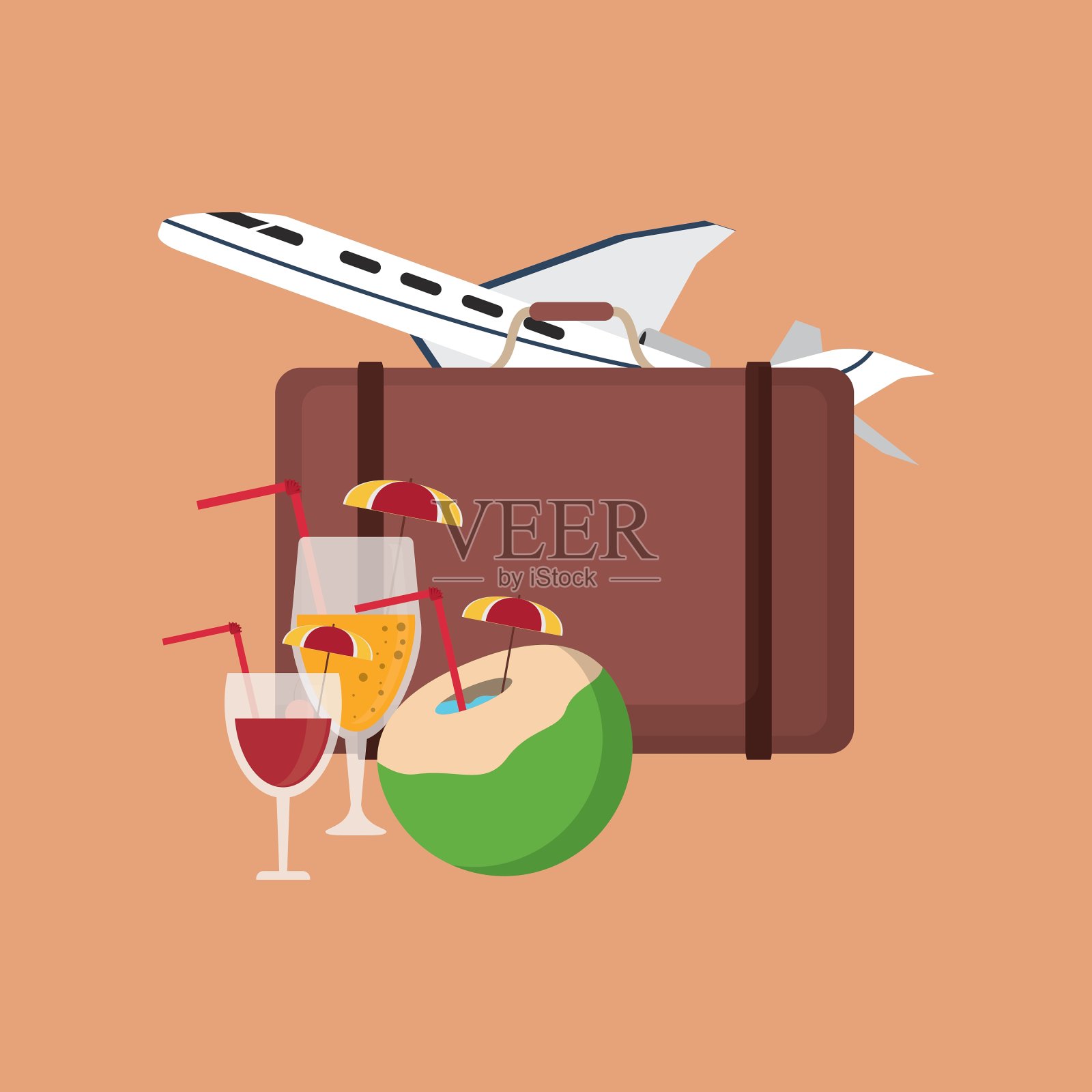 旅游相关图标形象插画图片素材