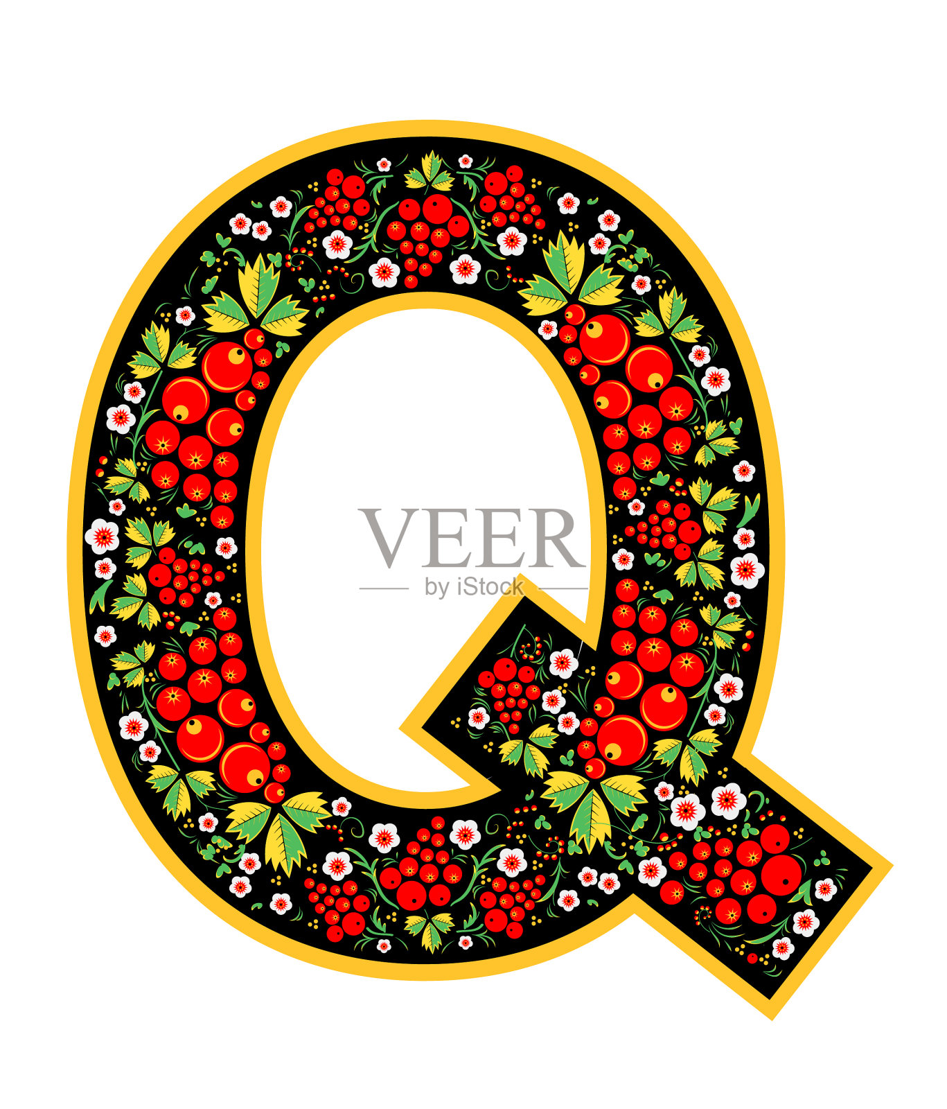 字母q在俄文风格中的风格设计元素图片