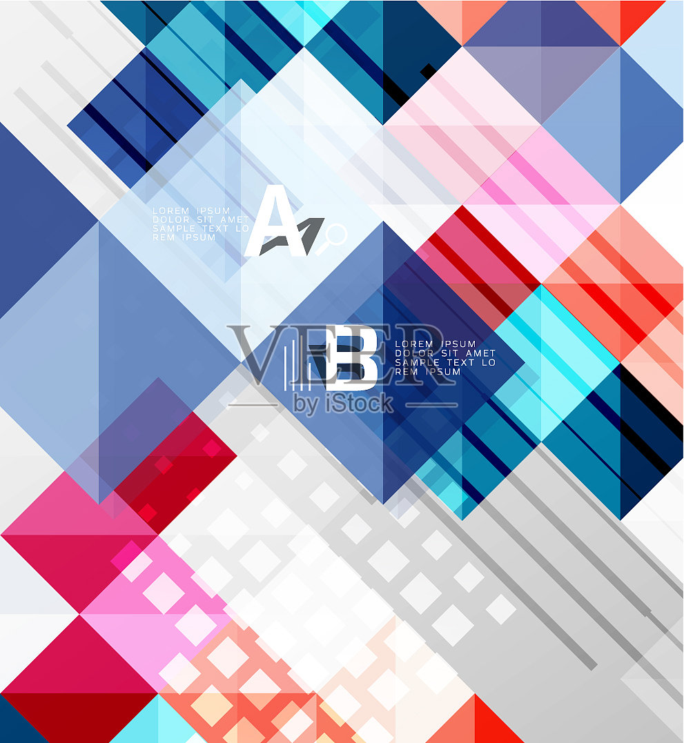 现代几何抽象背景方块插画图片素材