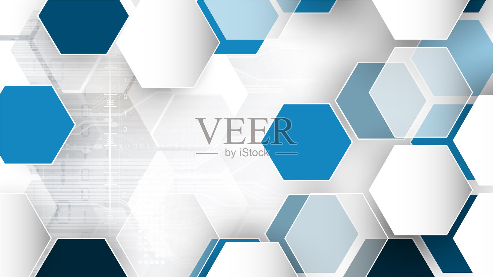 技术系统加密未来六角形设计模板素材