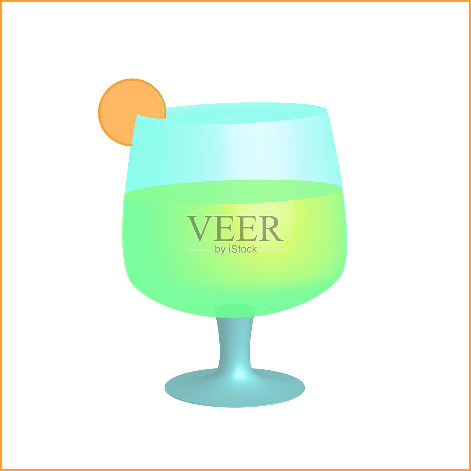 柑橘类的夏季酒精鸡尾酒插画图片素材