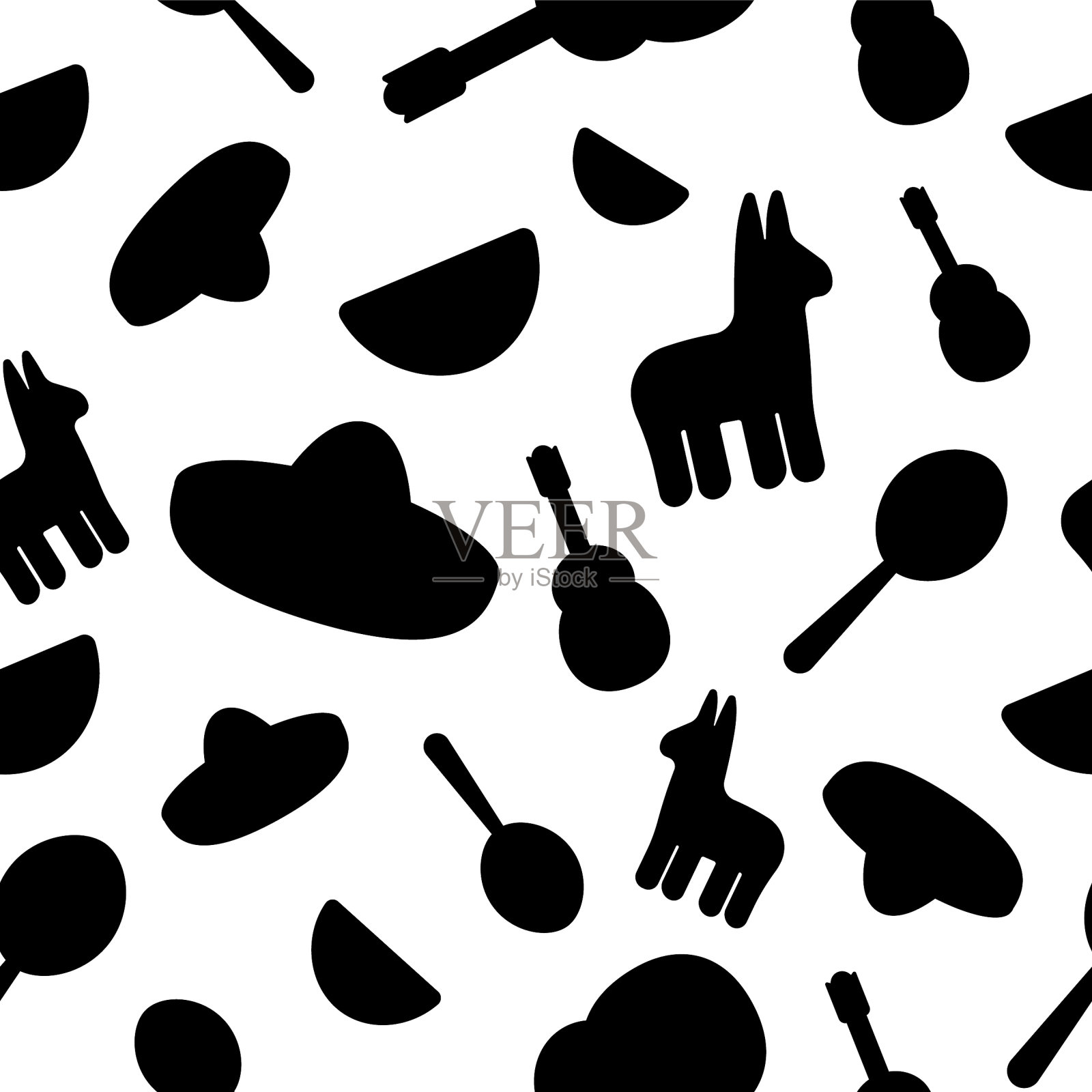 五月节无缝图案为节日中插画图片素材