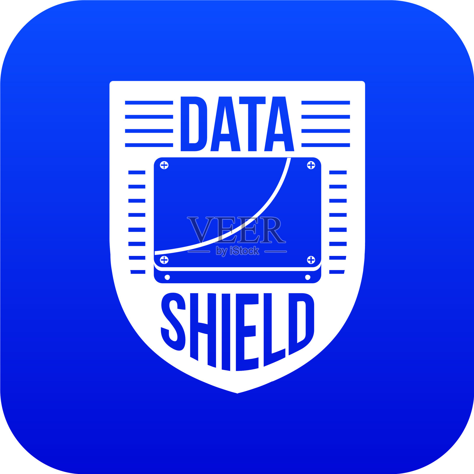 数据屏蔽图标蓝色插画图片素材