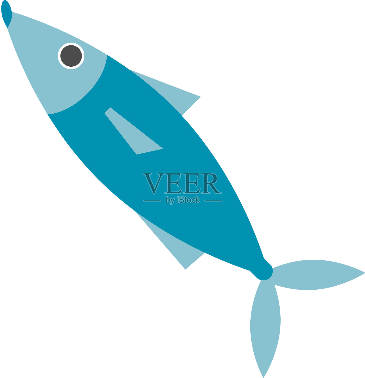 蓝鱼平躺在白鱼身上设计元素图片