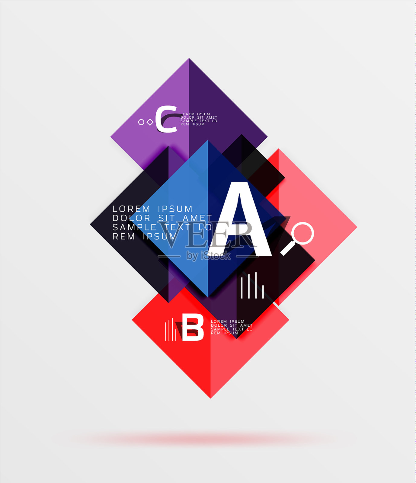 几何正方形和三角形模板插画图片素材