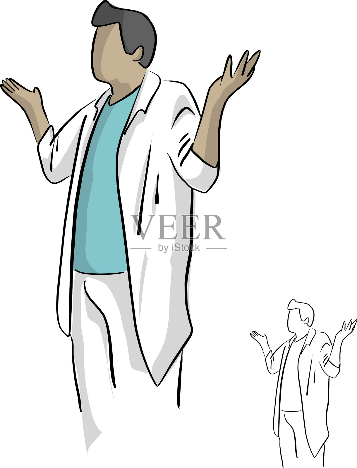 医生张开双臂示意设计元素图片