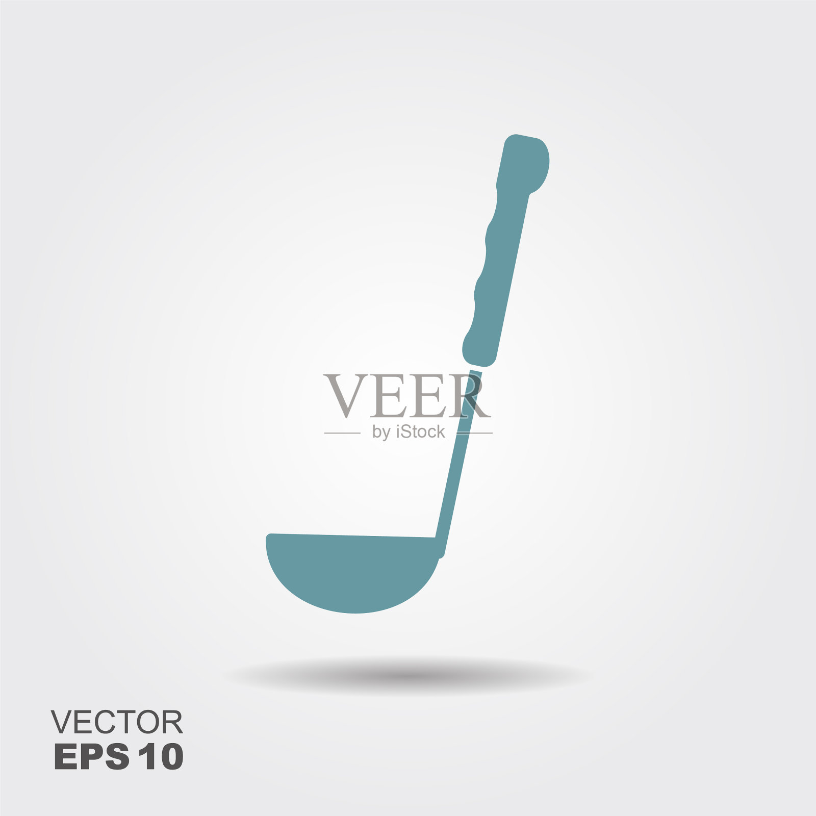 厨房汤勺厨师图标简单扁平插画图片素材