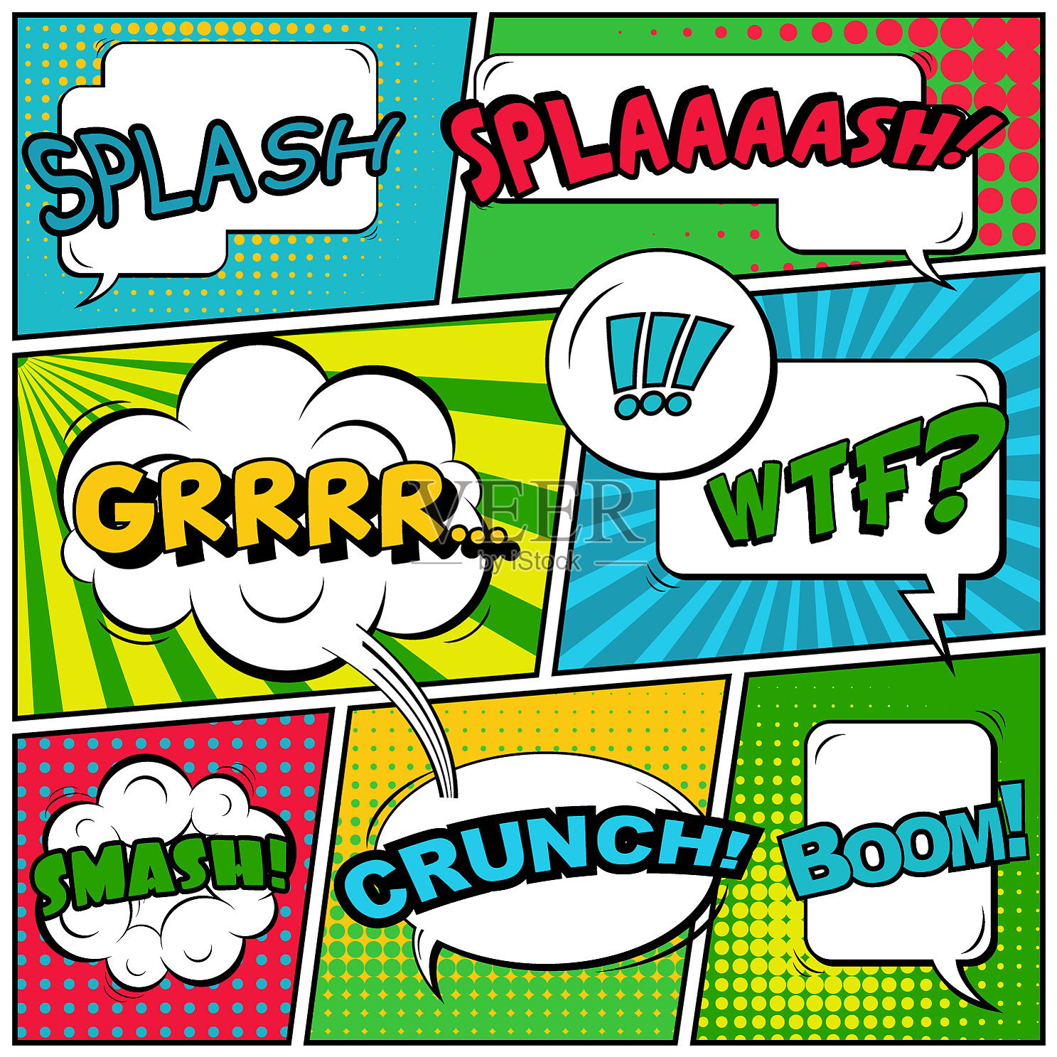 抽象创意概念漫画波普艺术设计元素图片