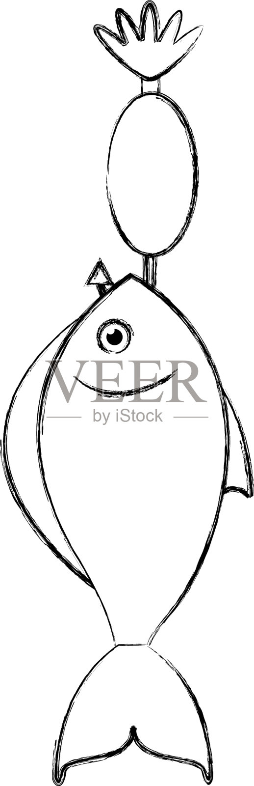 鱼钩孤立图标设计元素图片