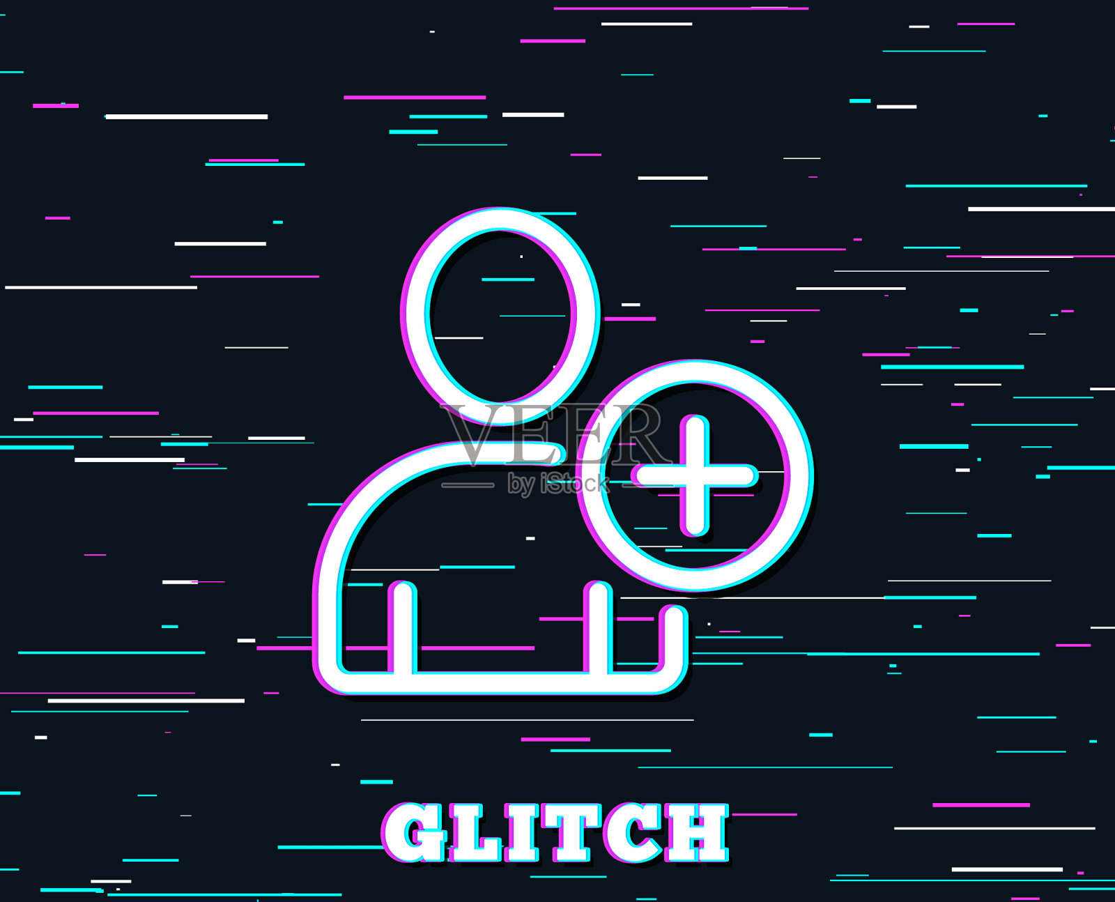 添加用户线路图标头像标志插画图片素材