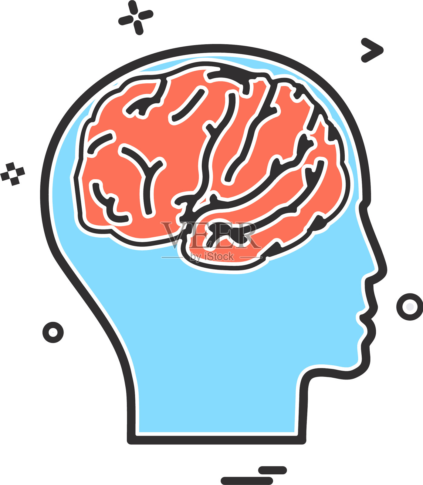 人工大脑智能插画图片素材