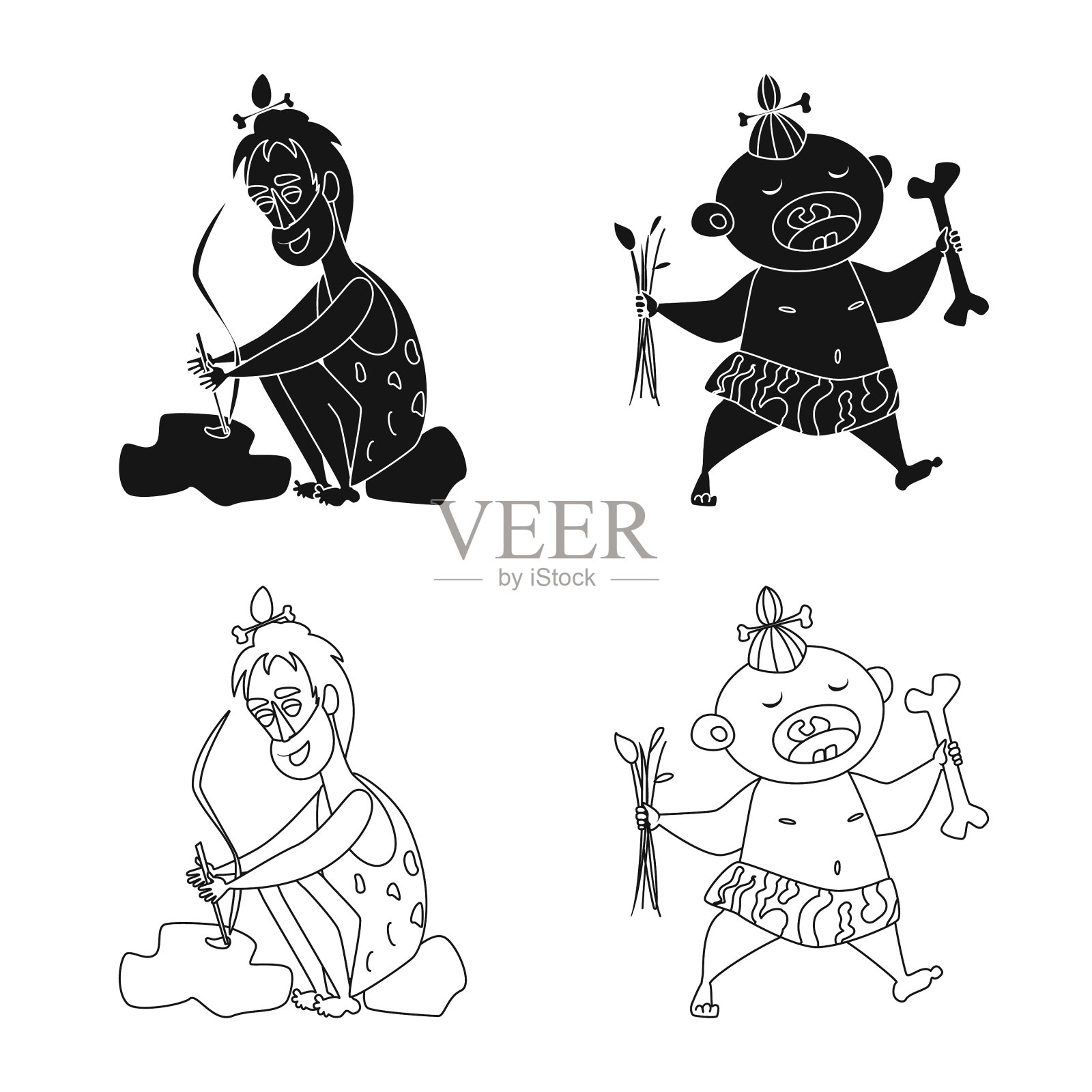 孤立的物体进化和史前标志插画图片素材