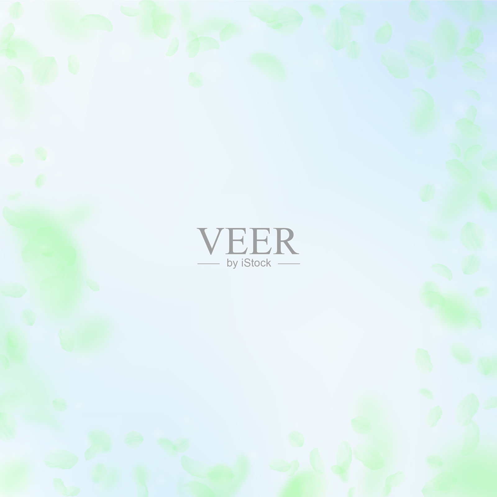 绿色的花瓣飘落下来，罗马的迷人插画图片素材