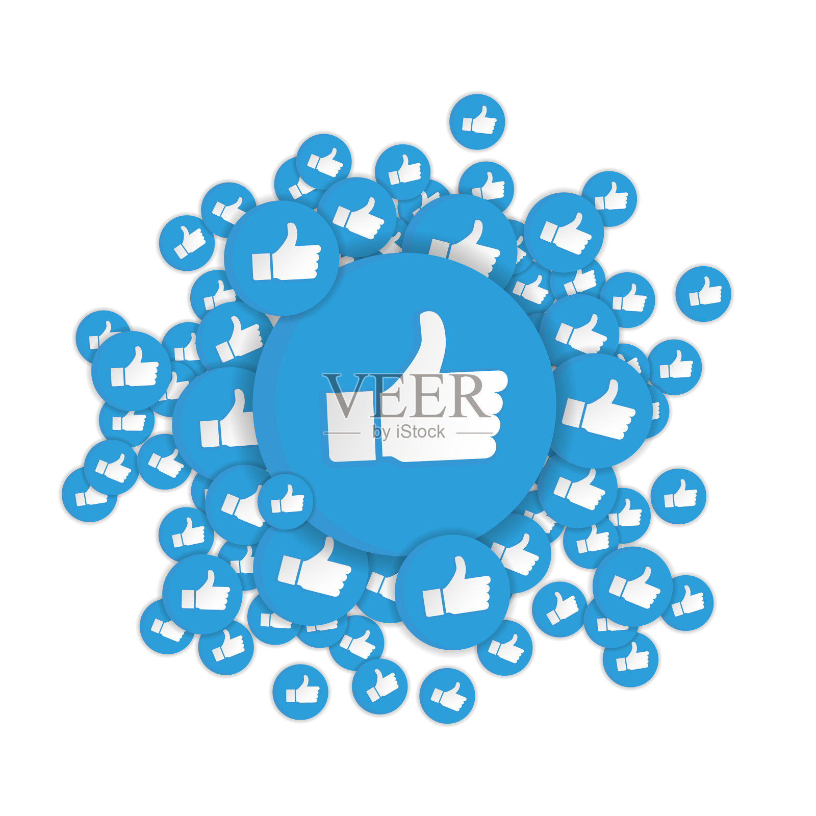 蓝手喜欢白色背景上的标志图标素材