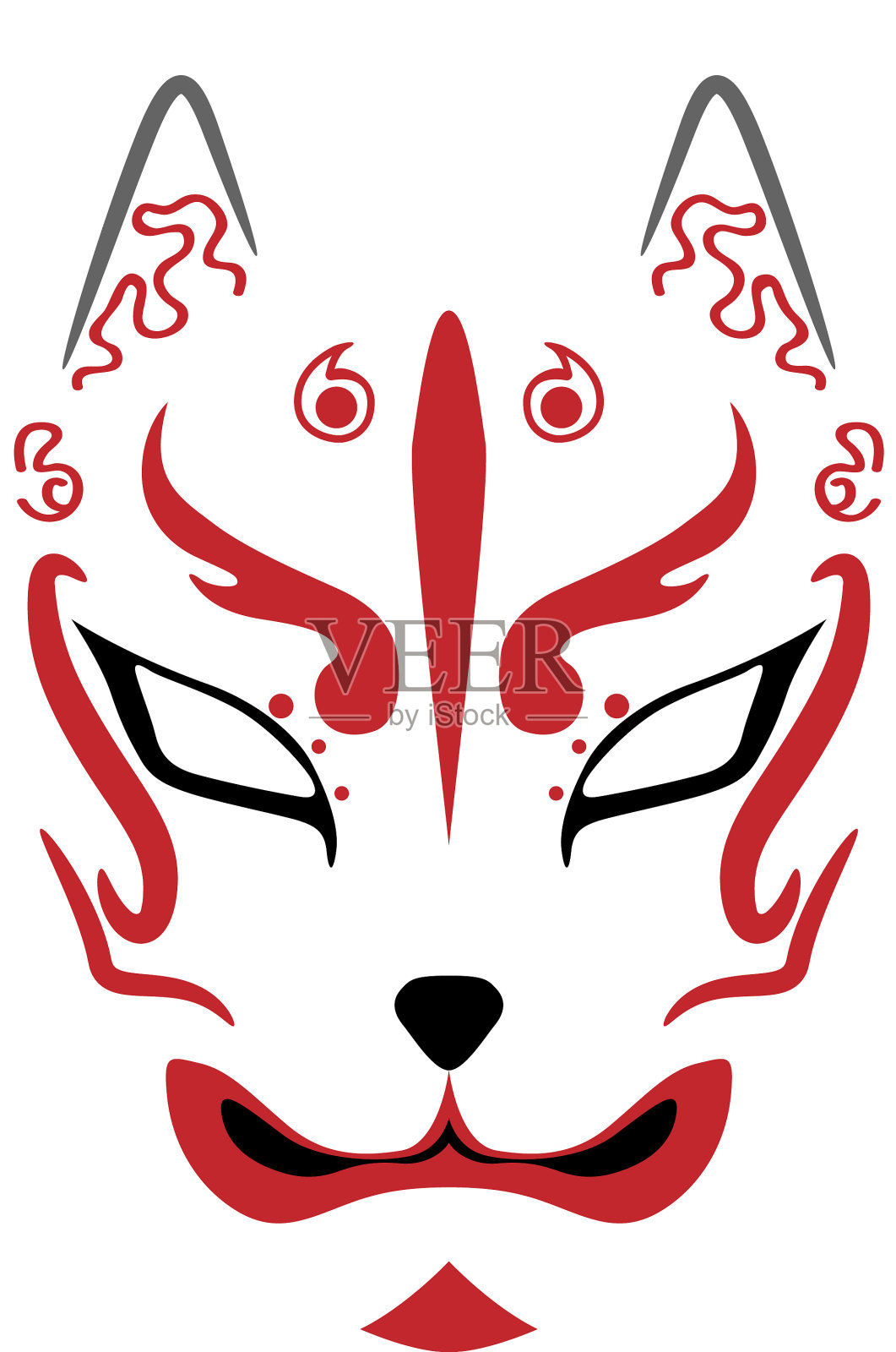 福克斯面具每股收益插画图片素材