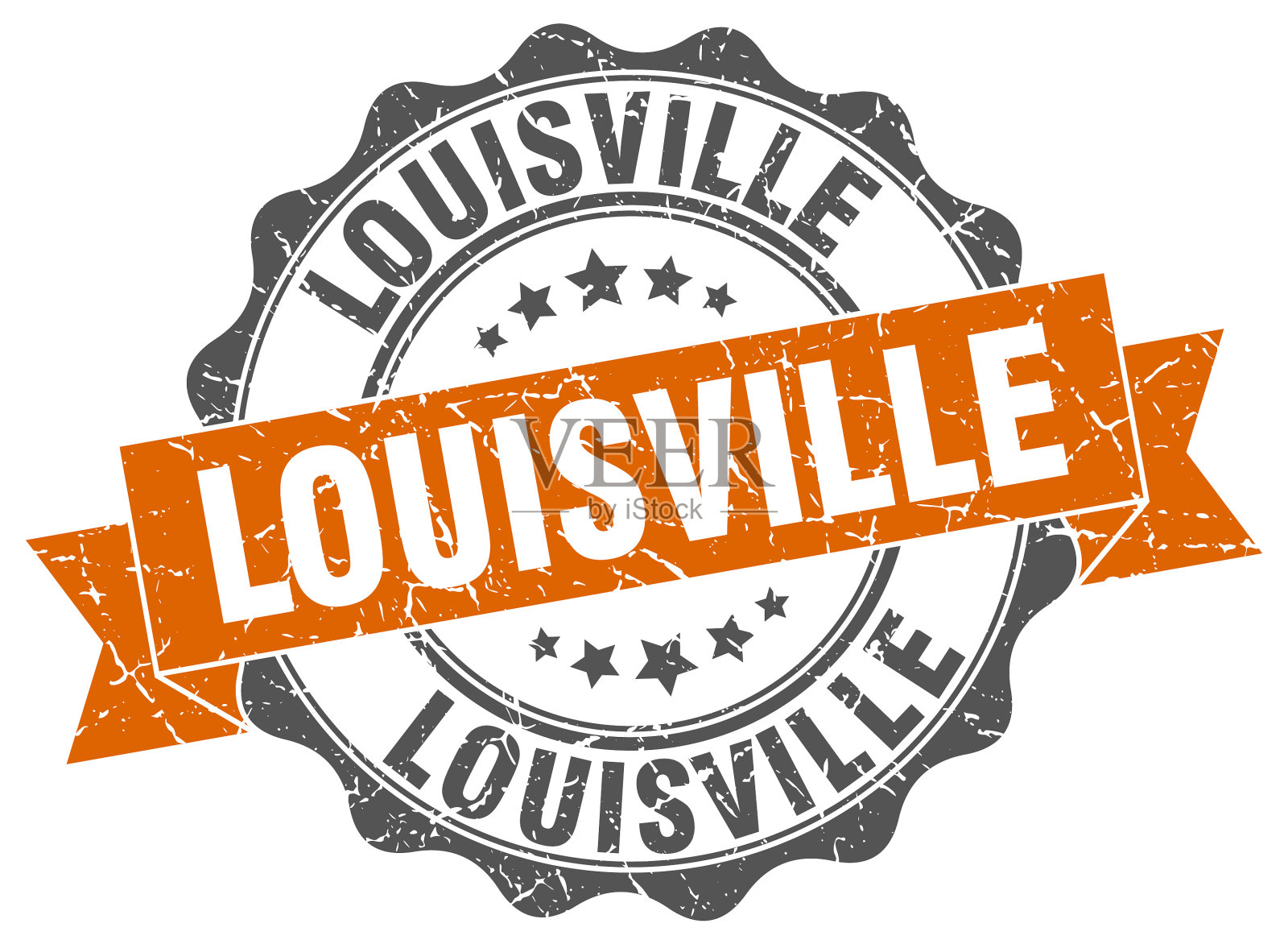 路易斯维尔圆形缎带密封插画图片素材