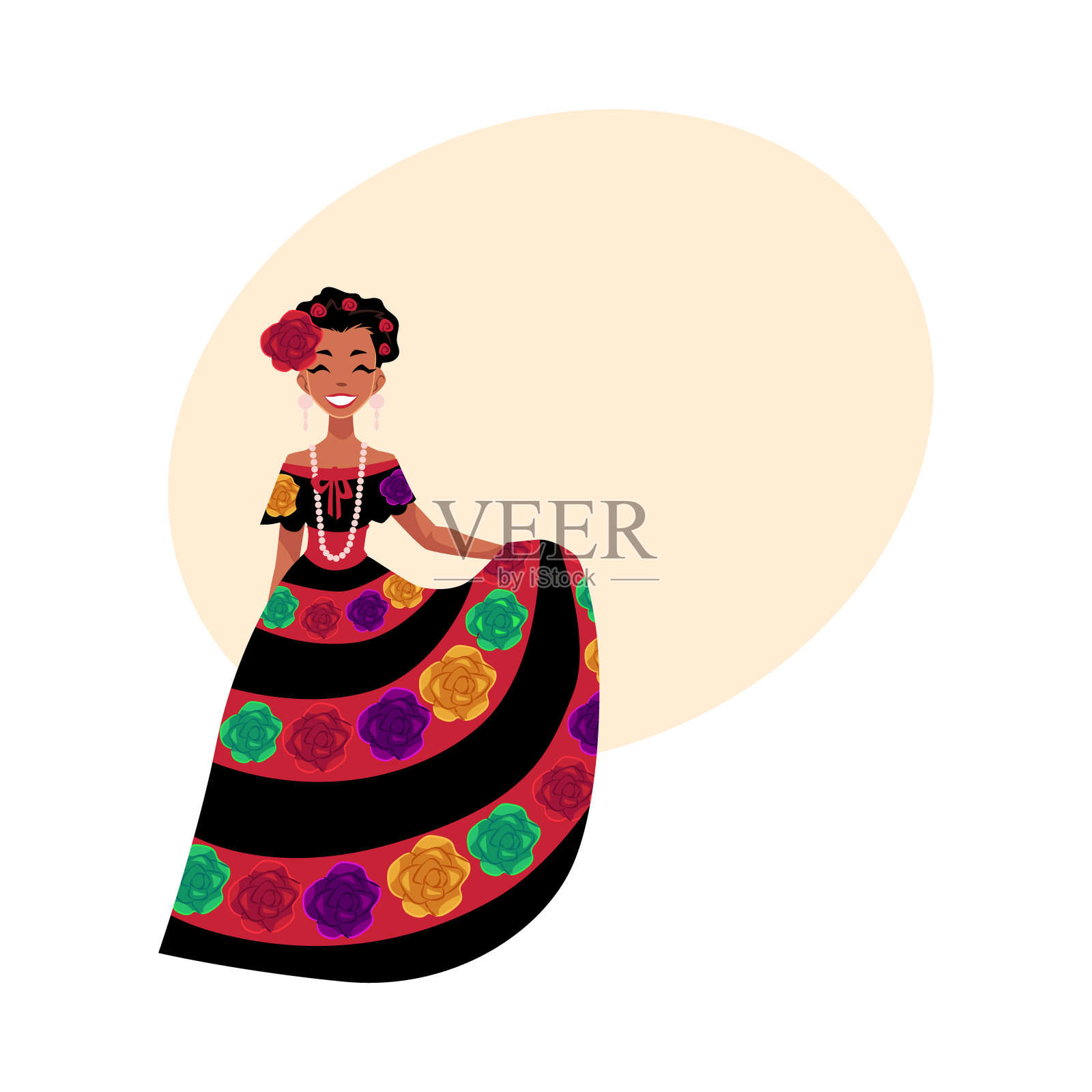 穿着传统民族服装的墨西哥妇女设计元素图片