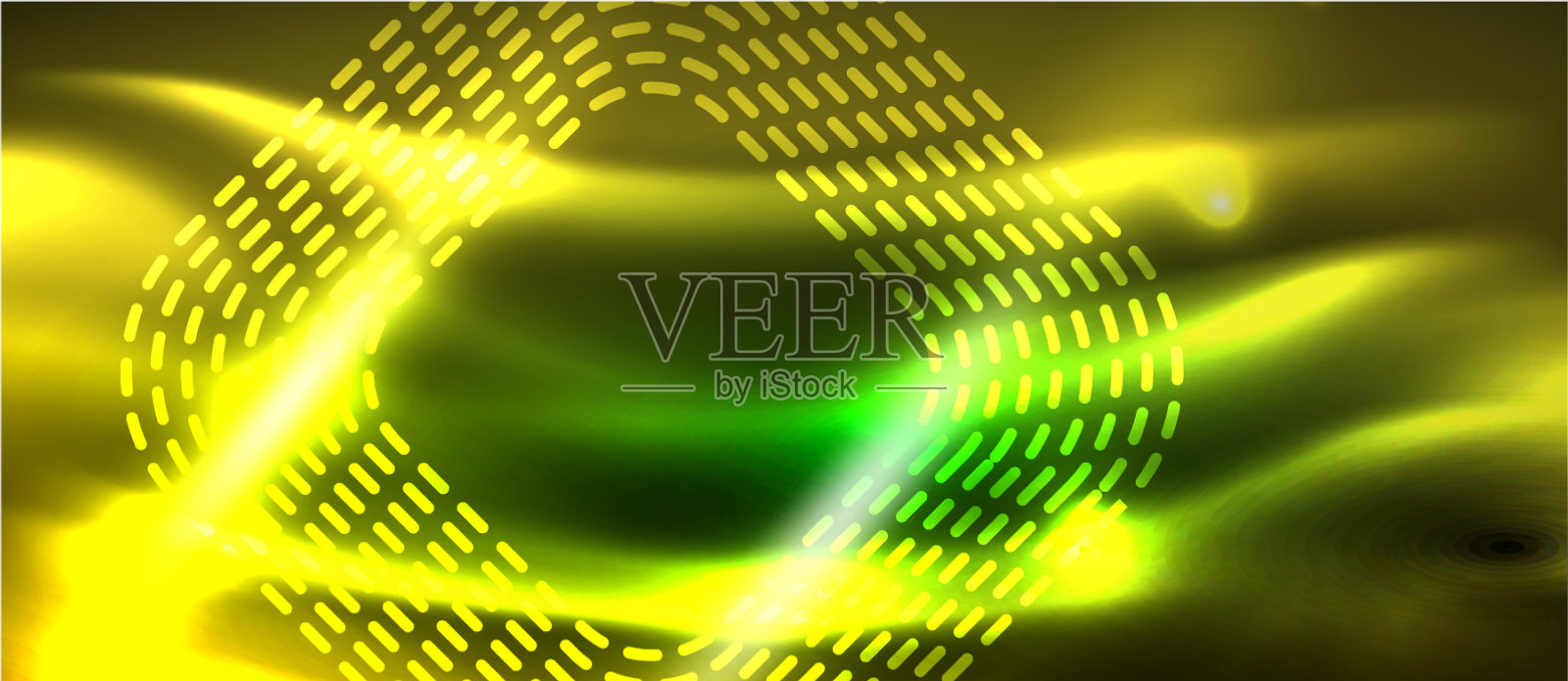 黑暗的背景与霓虹灯发光元素闪亮插画图片素材