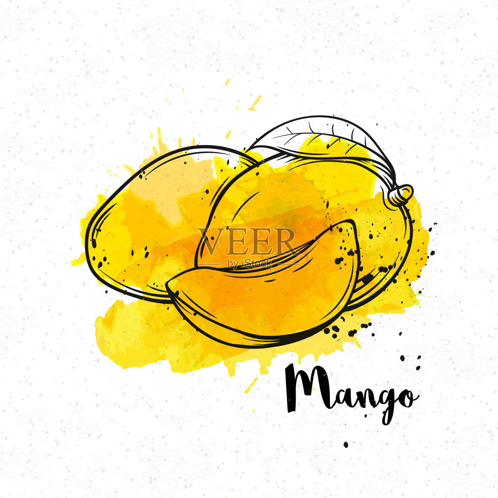 手绘芒果插画图片素材