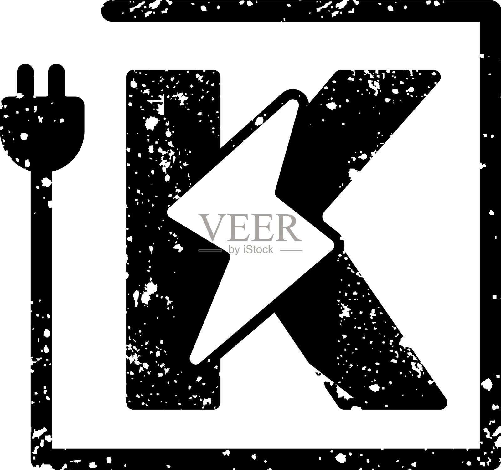 闪光标志初始k符号电气图标插画图片素材