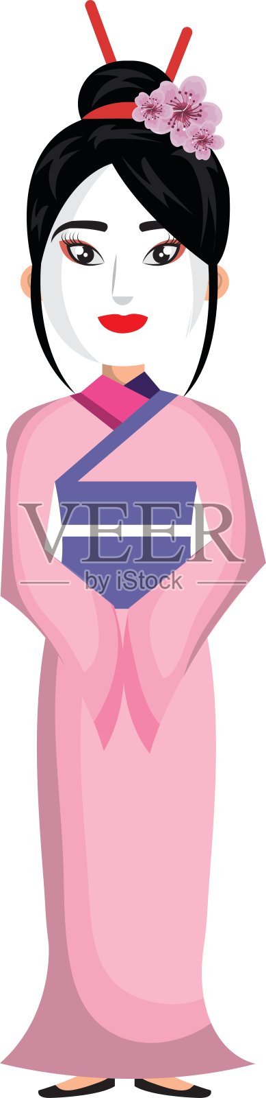 美丽的艺伎日本性格设计元素图片