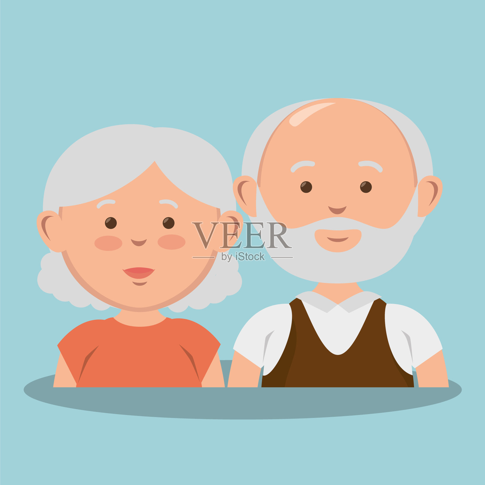 祖父母夫妇的角色插画图片素材