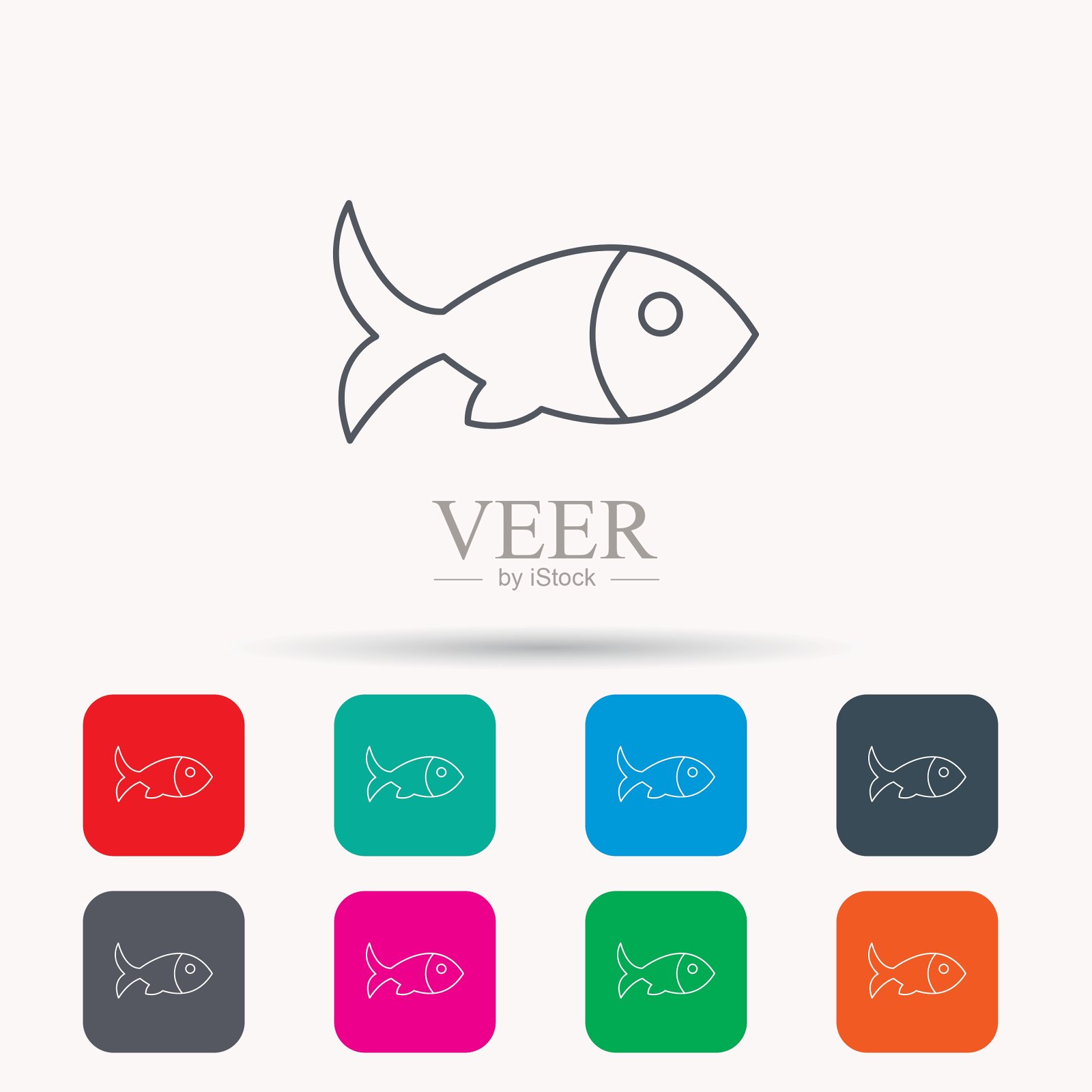 鱼标志海鲜标志素食标志图标素材