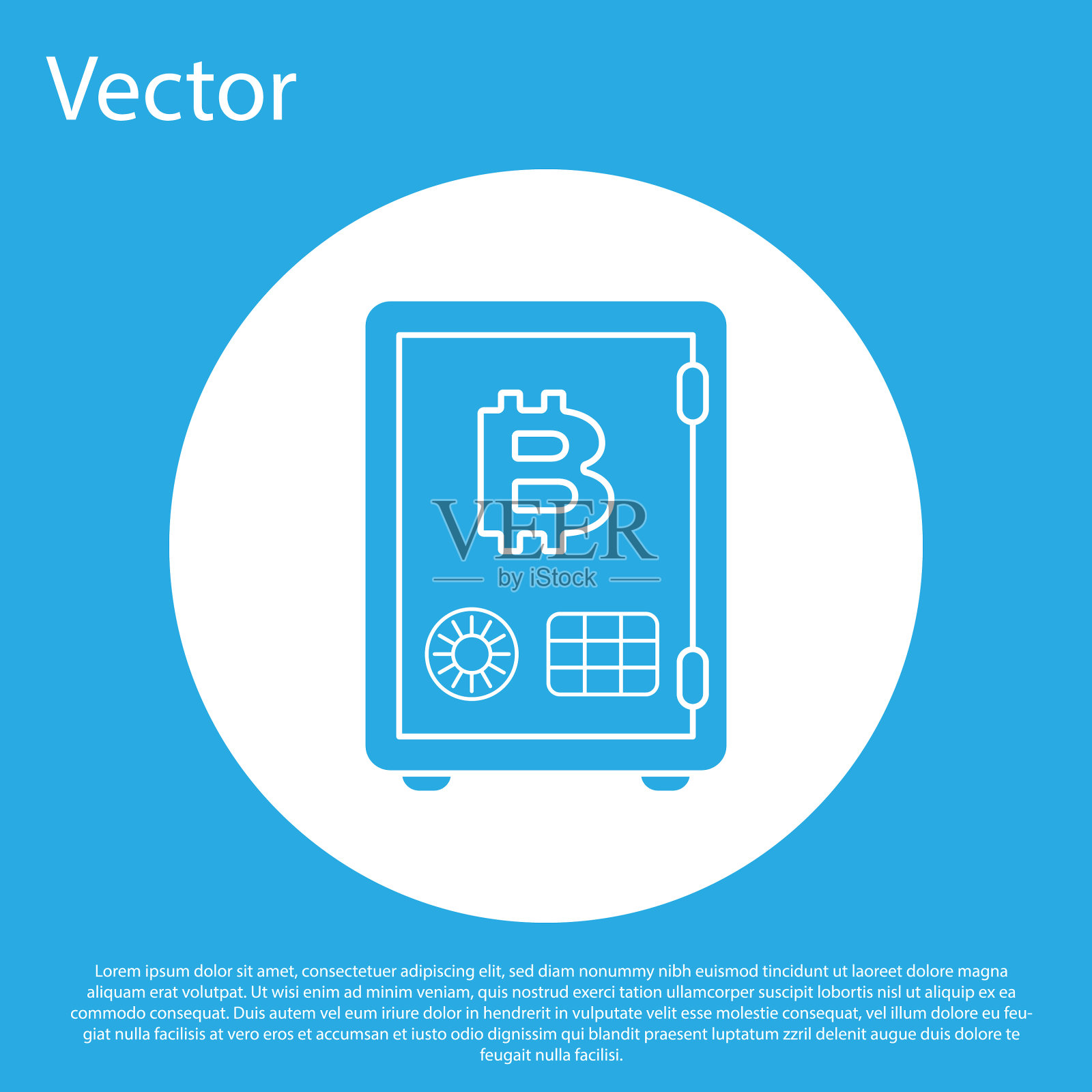 蓝色prostake图标孤立在蓝色插画图片素材