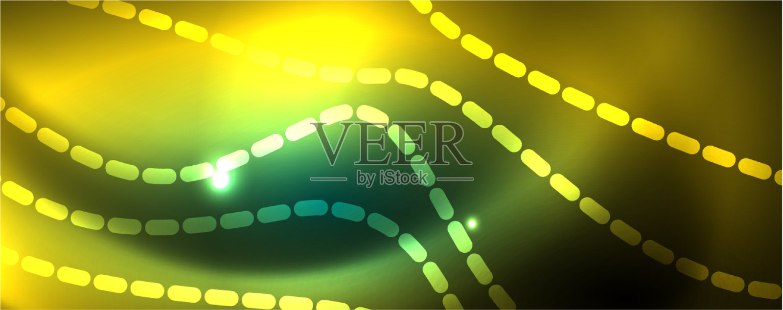 闪亮的霓虹波线抽象背景插画图片素材