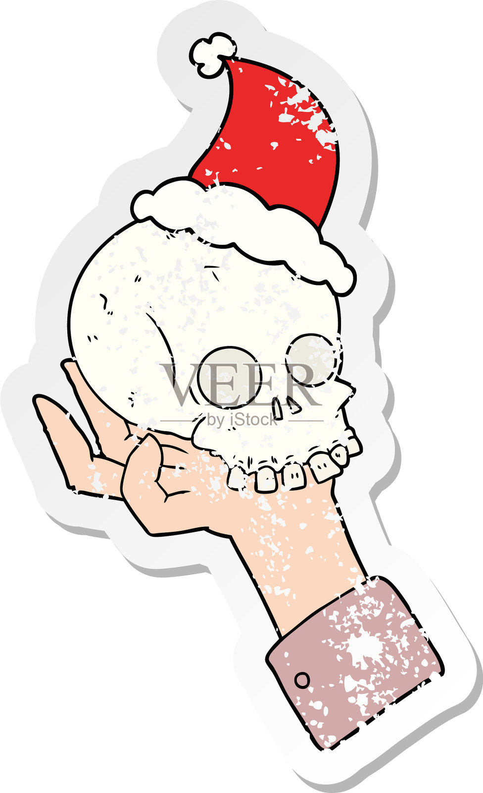 一个牵手的心疼贴纸卡通设计元素图片