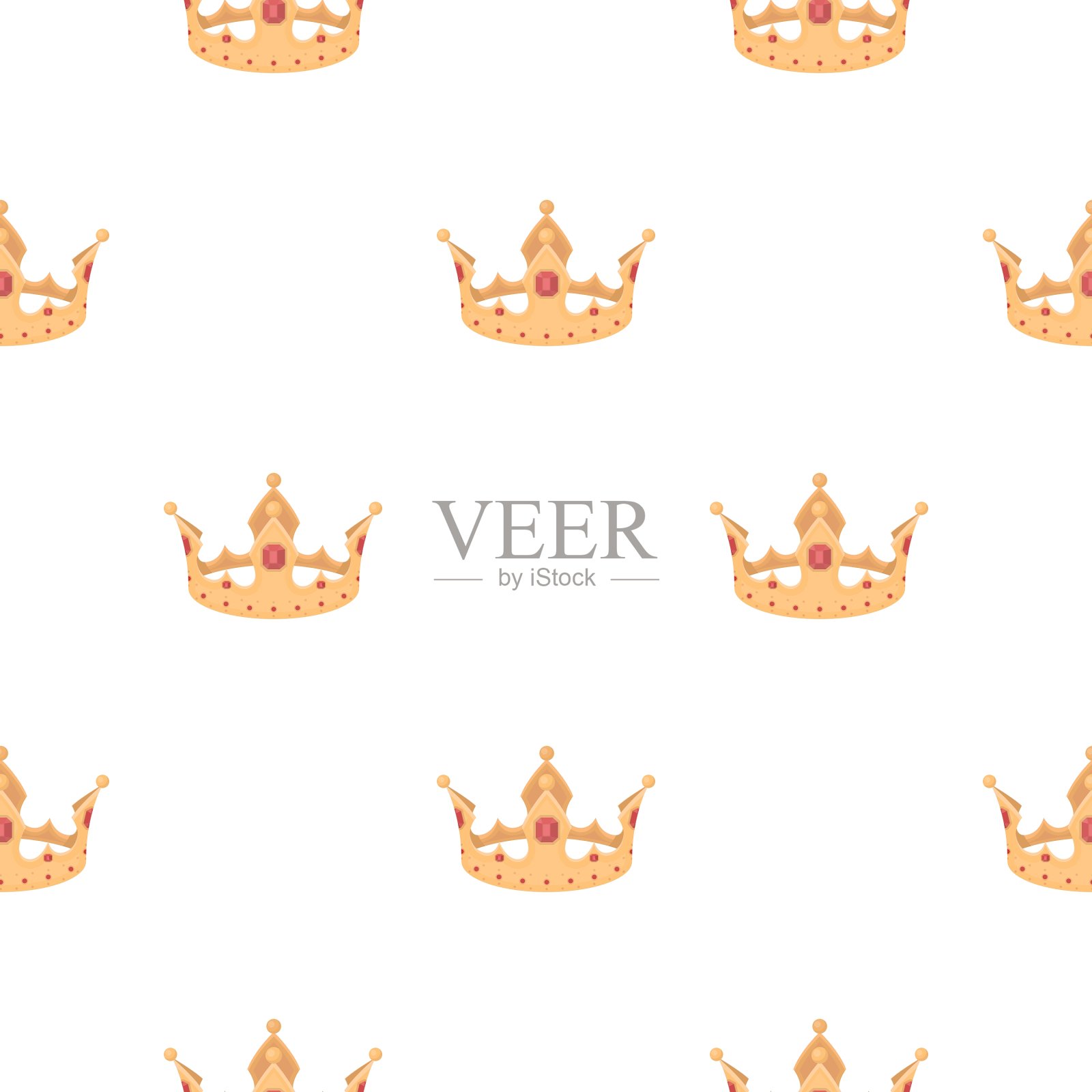 皇冠图标在卡通风格孤立的白色插画图片素材