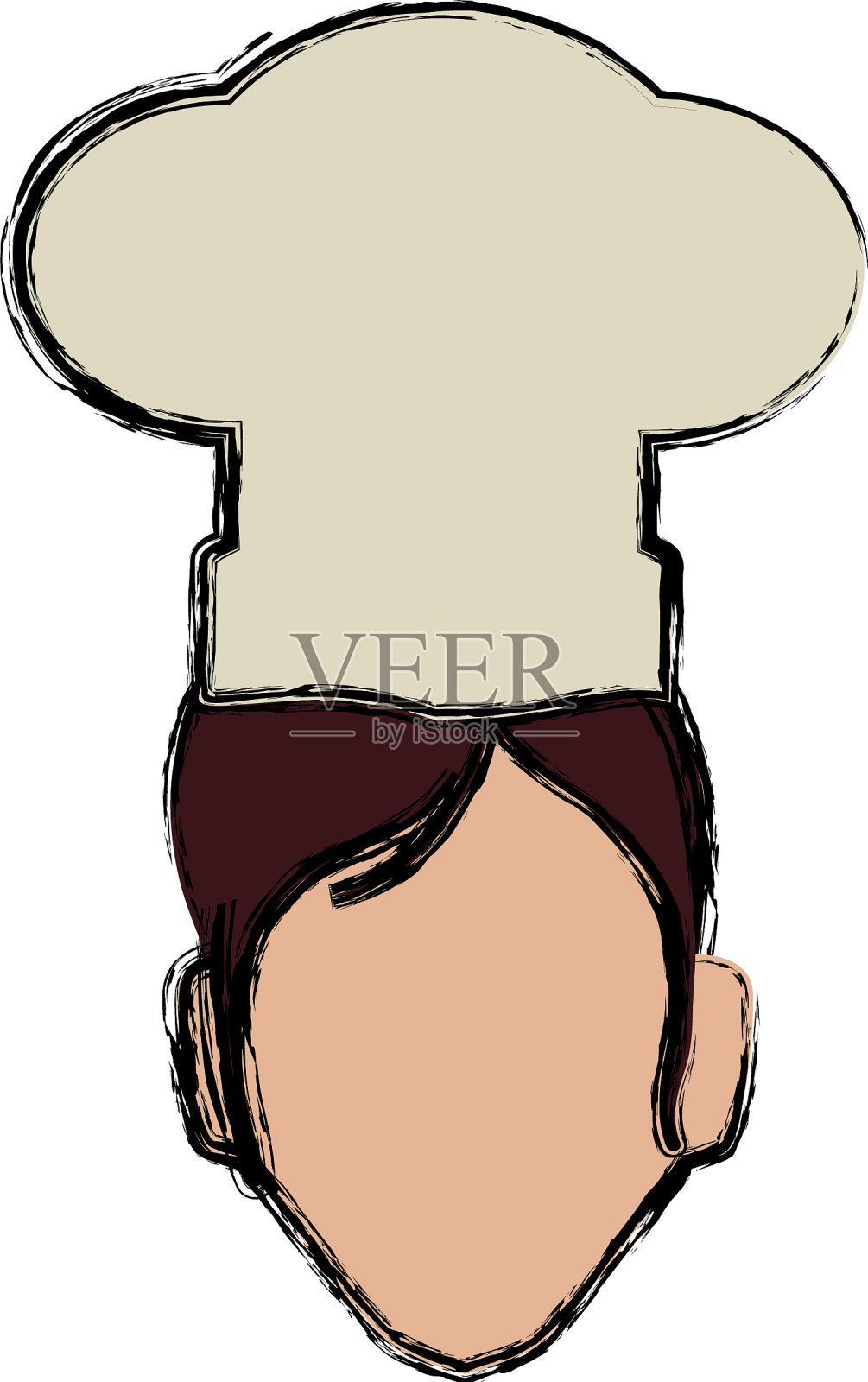 厨师女无脸帽子头设计元素图片