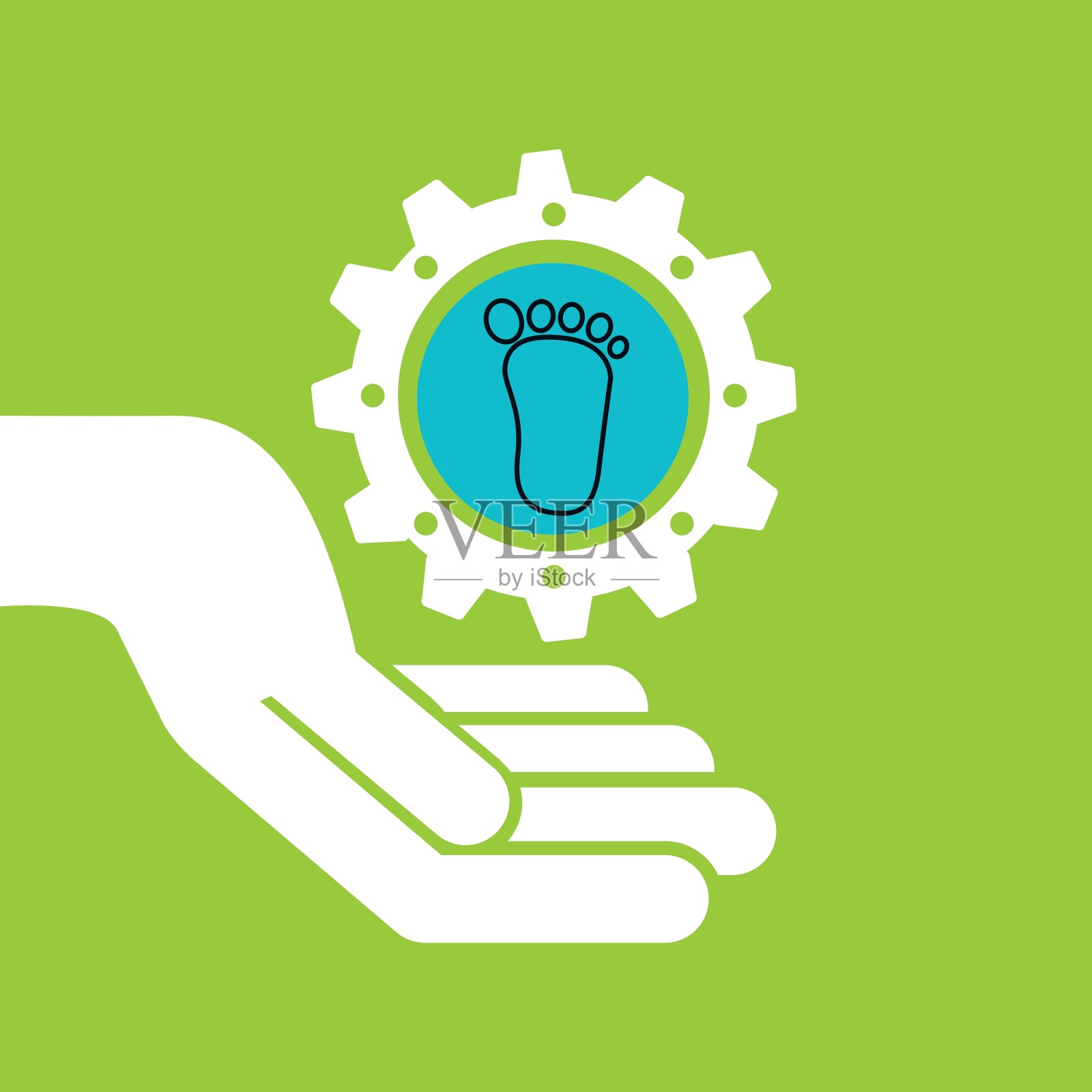 符号环境齿轮足迹插画图片素材