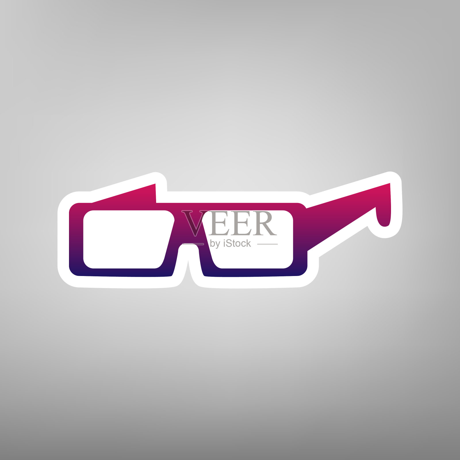 现代玻璃标志上的紫色渐变图标插画图片素材