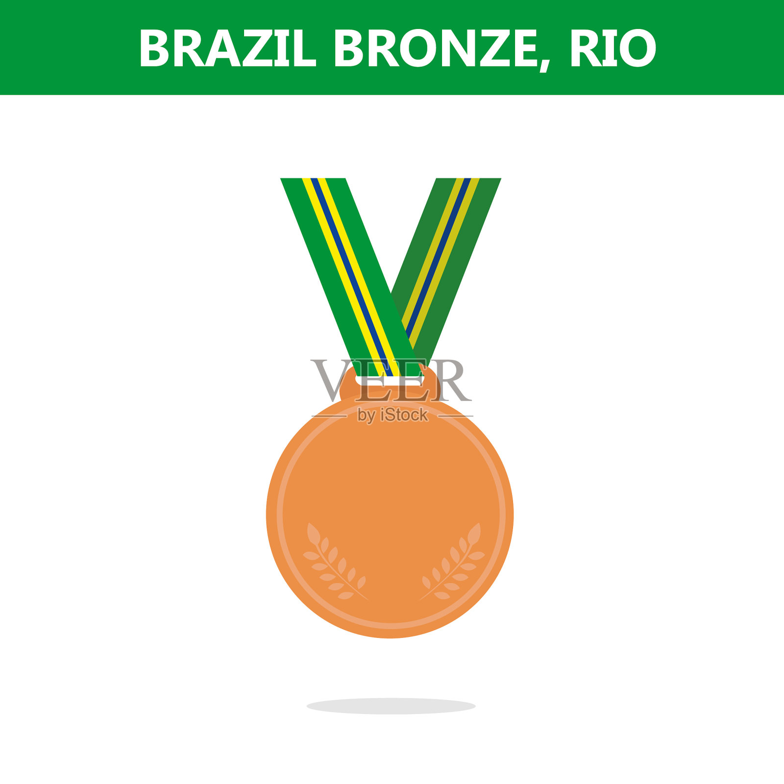 铜牌巴西里约热内卢2016年奥运会插画图片素材