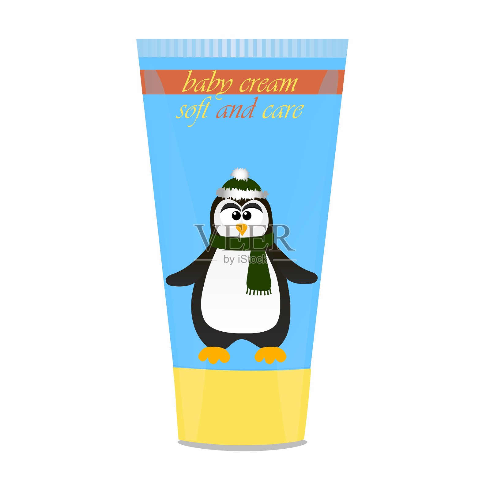 婴儿乳霜管与儿童设计插画图片素材