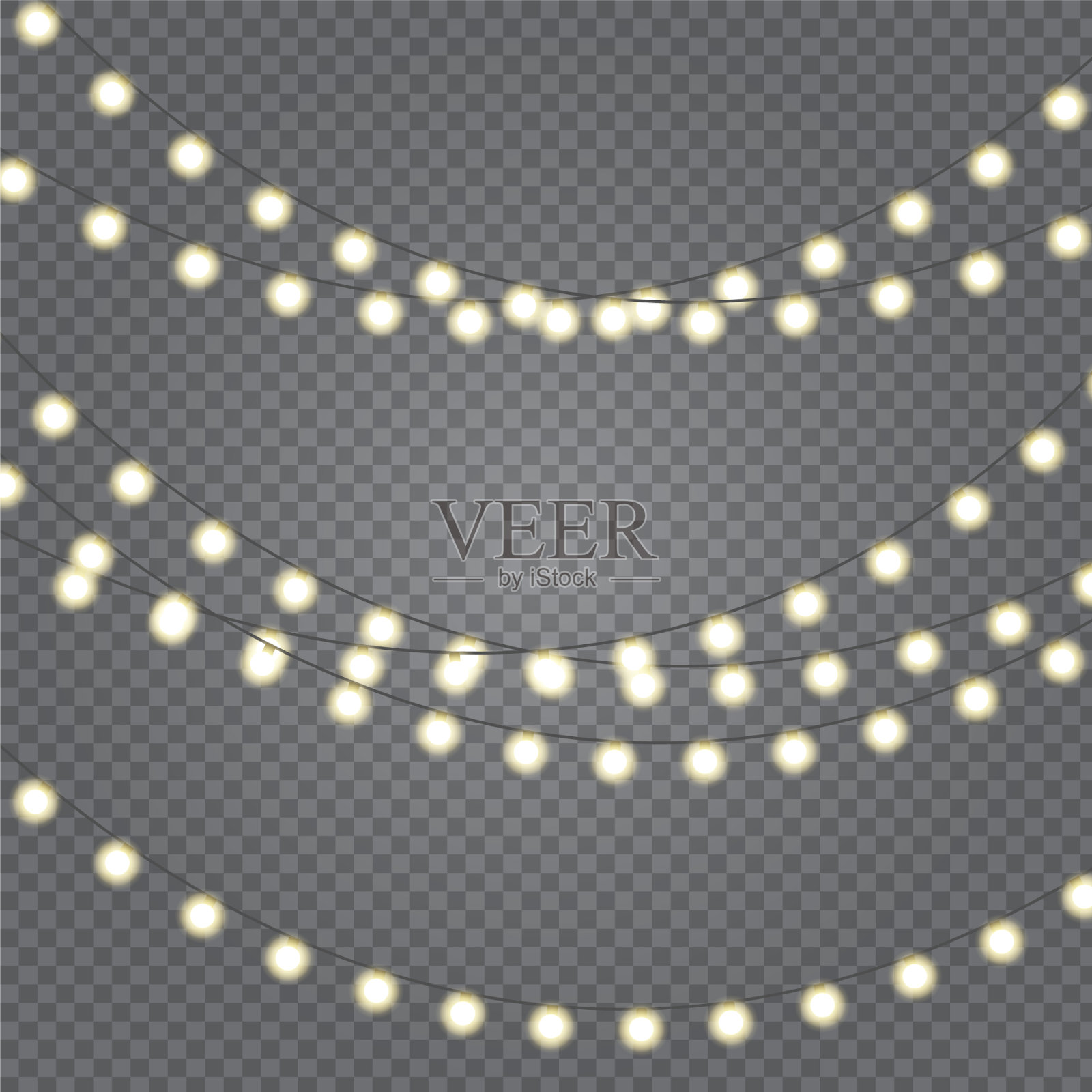 圣诞灯设置图标素材