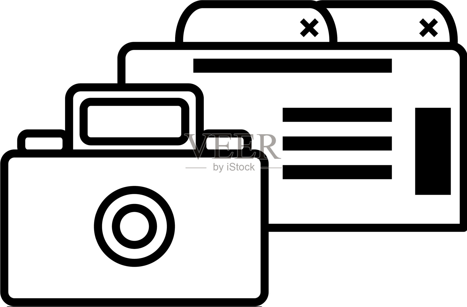 网页模板与相机拍照图标素材