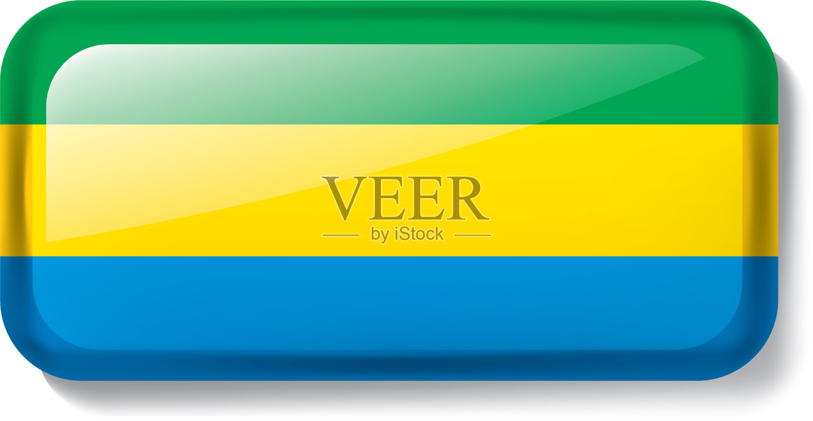 加蓬国旗上有白色设计元素图片