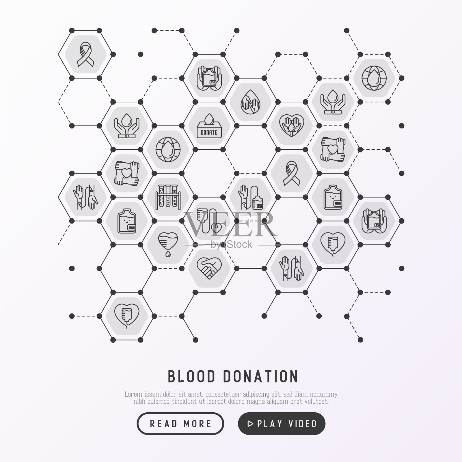 献血慈善互助理念插画图片素材