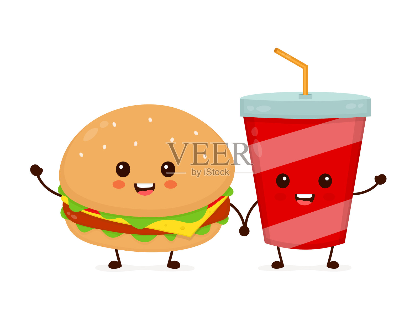 快乐的微笑滑稽可爱的汉堡设计元素图片